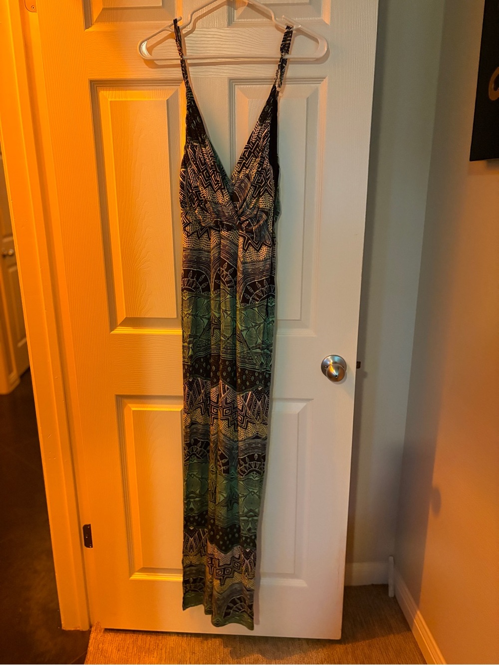 Mara Hoffman Black and Teal Geometric Print Dress